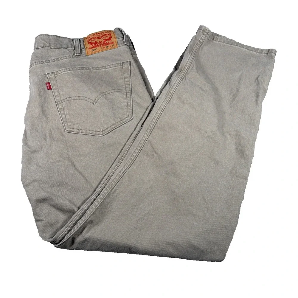 Levis Mens 505 Straight Leg Light Brown Jeans 38 X 32 (FITS 37 X 31) Stretch